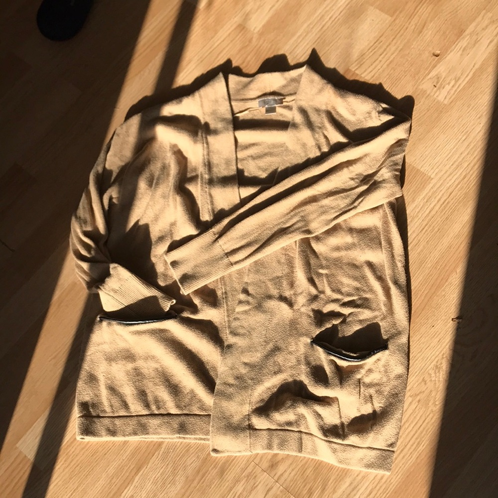 Open cardigan from loft tan with pocket and black detail